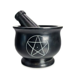 Mortier pentagramme noir