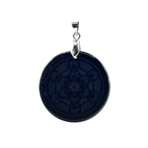 Pendentif Métatron obsidienne noire