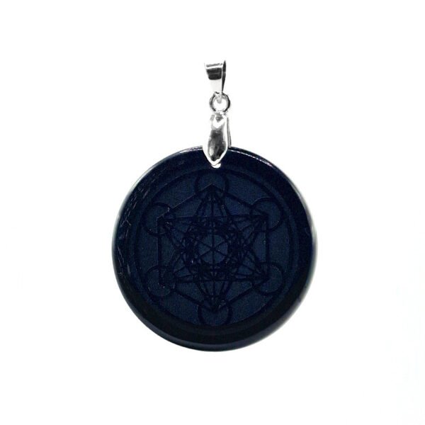 Pendentif Métatron obsidienne noire