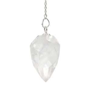 Pendule goutte à facettes cristal de roche