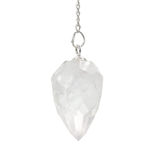 Pendule goutte à facettes cristal de roche