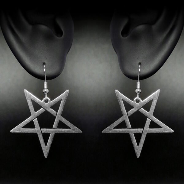 Boucles d'oreilles pentagramme inversé – Image 2