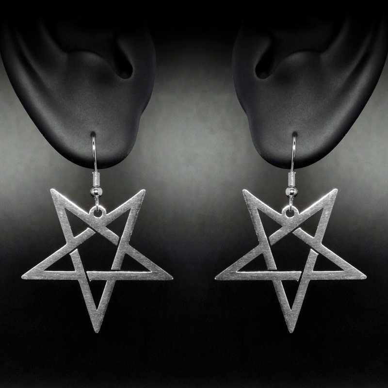 Boucles d'oreilles pentagramme inversé – Image 2