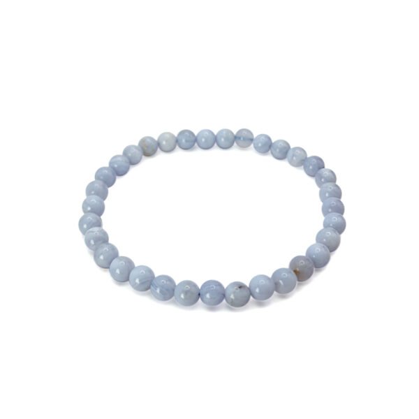 Bracelet Calcédoine bleue 6mm
