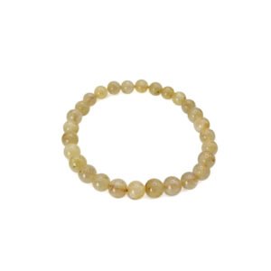 Bracelet Cristal de roche rutilé 6mm