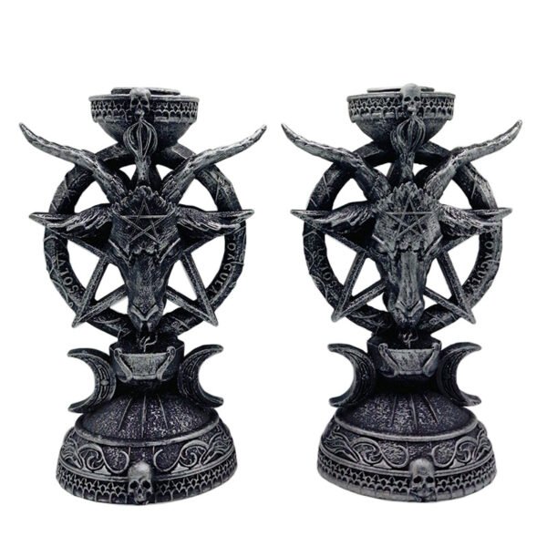 Paire de Bougeoirs Baphomet