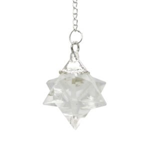 Pendule merkaba cristal de roche