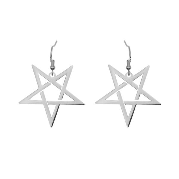 Boucles d'oreilles pentagramme inversé