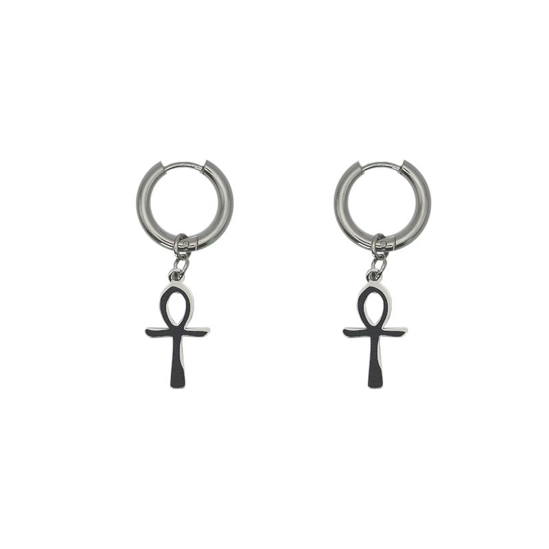 Boucles d’oreilles croix de Ankh dorées